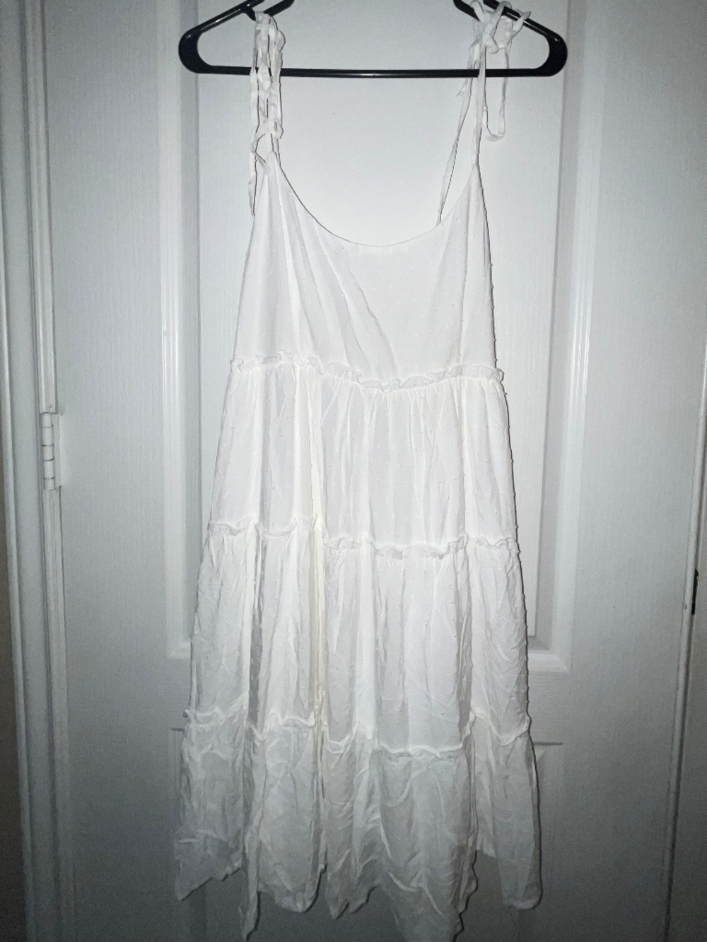 White tiered peasant sundress L